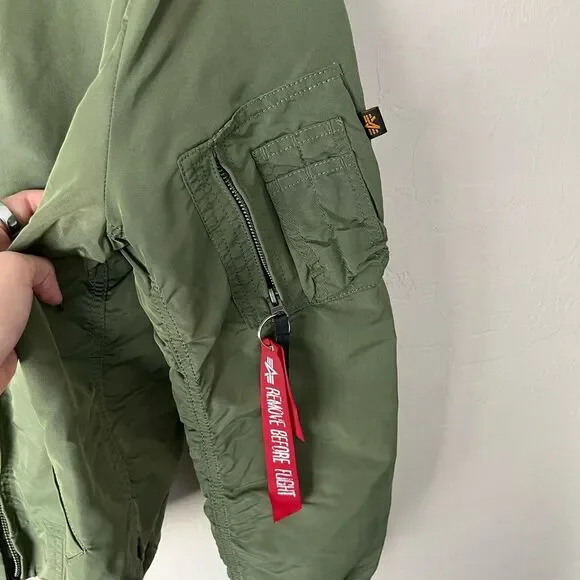Alpha Industries MA 1 Bomber Flight Military Style Jacket Large